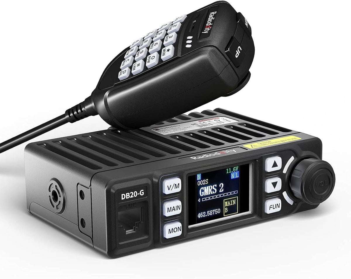 Radio móvil GMRS 20W con altavoz externo