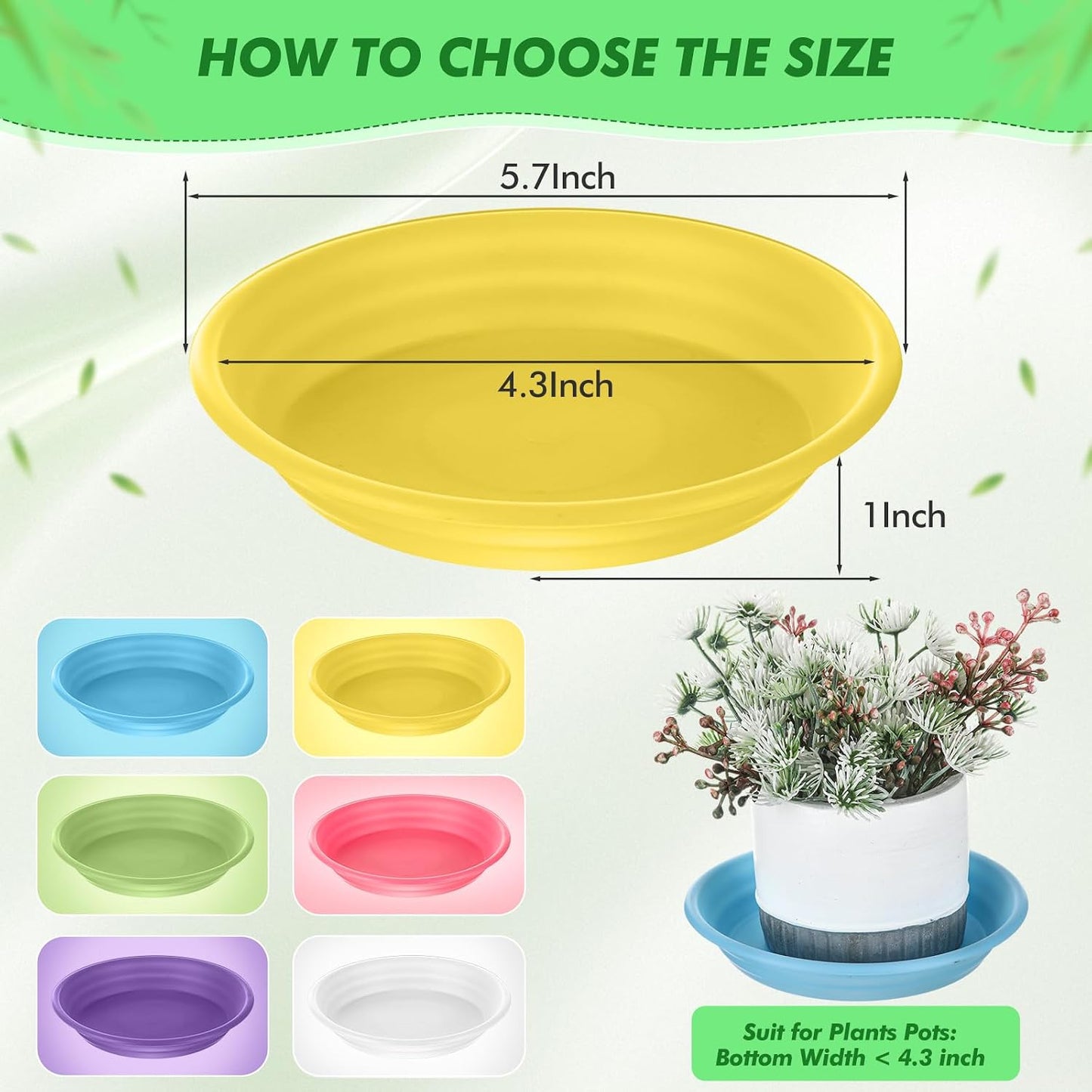 12 bandejas redondas 4pulg para plantas plástico multicolor
