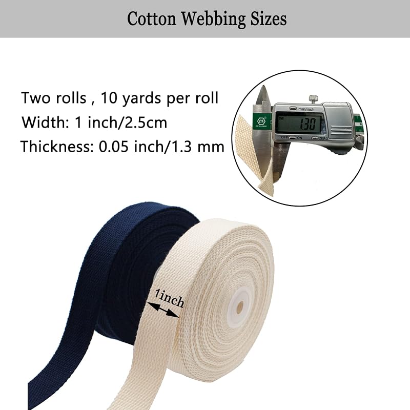 Correas algodón 1pulg 20yardas para asas bolsa azul marino