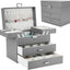 Caja organizadora joyas 4 capas para mujeres y niñas gris