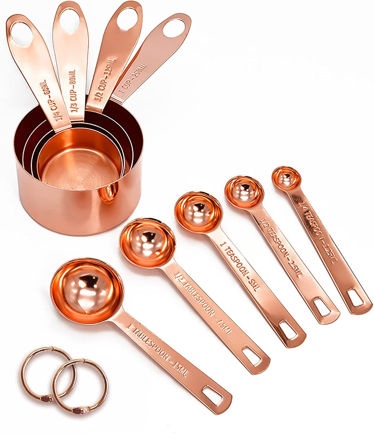 Set 4 Tazas 5 Cucharas Accesorios Cocina