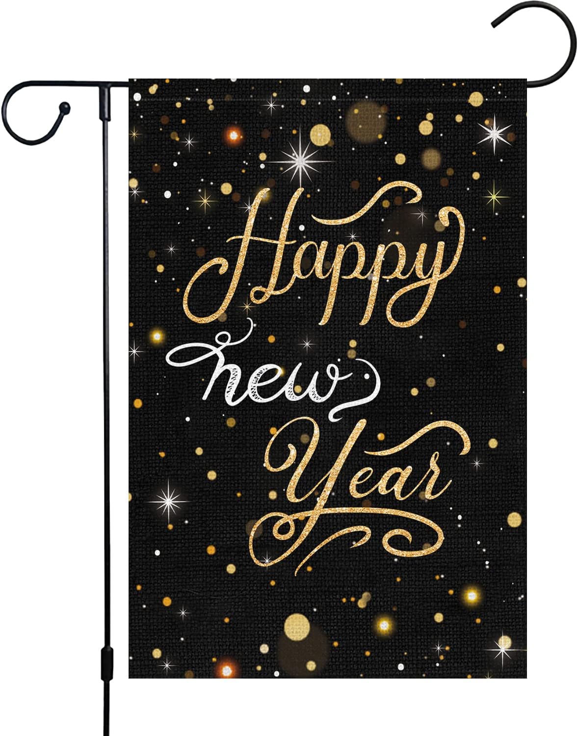 Bandera jardín 12x18pulg doble cara Happy New Year