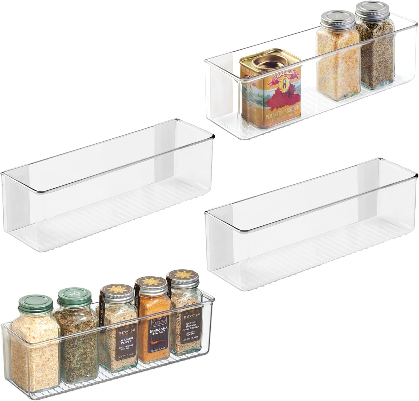Contenedor adhesivo transparente set 4 para cocina baño