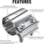 2 Abrazaderas Escape 2.5" Acero Inox 304