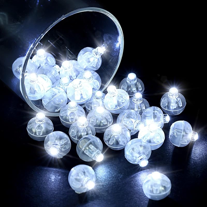 30 Pzas Luces LED Bola para Linterna Papel Navidad Halloween