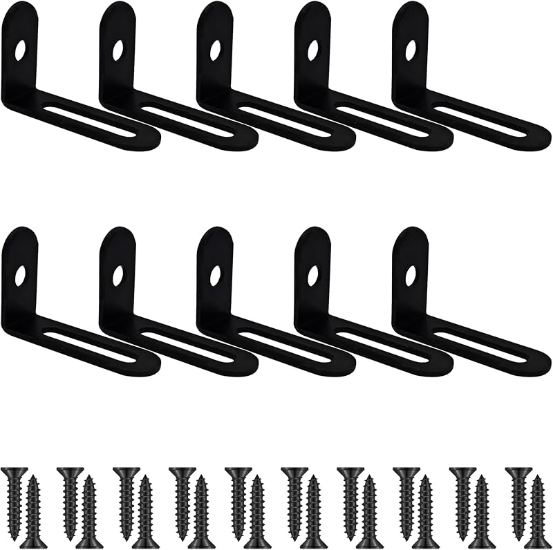 10 Pzas Soporte L Metal Negro 1.5x1x0.5