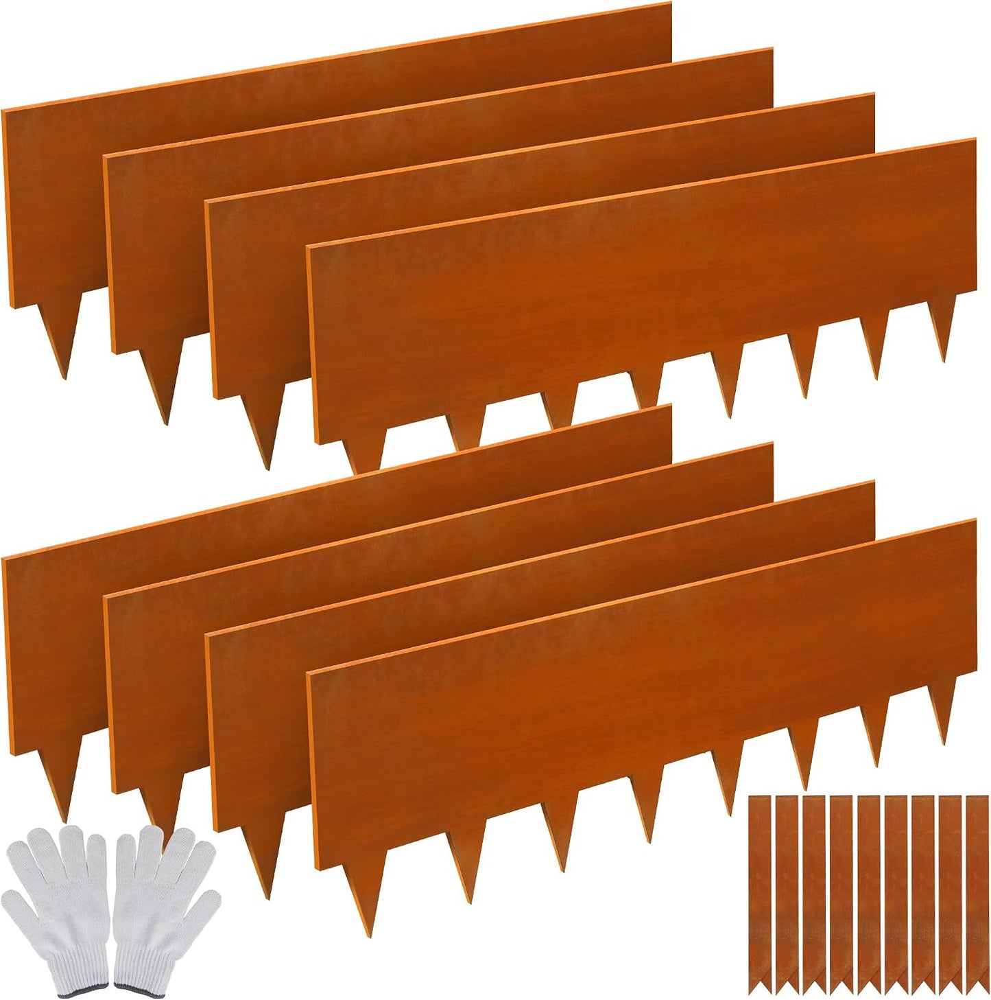 Borde jardín acero corten 9 clips 10pulg martillo metal