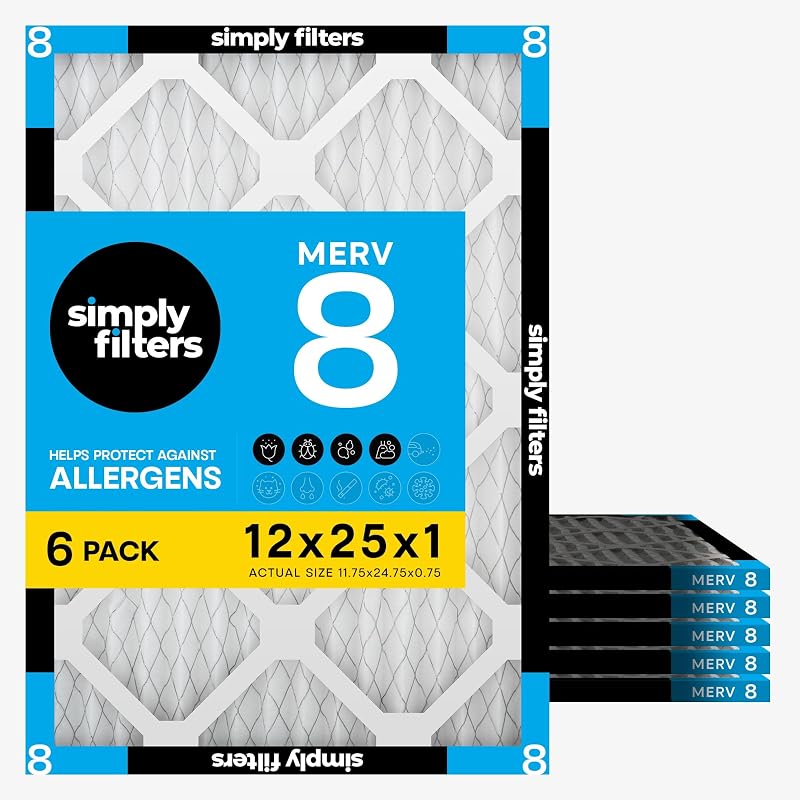Filtro aire MERV 8 pack 6 para AC y HVAC 12x25x1