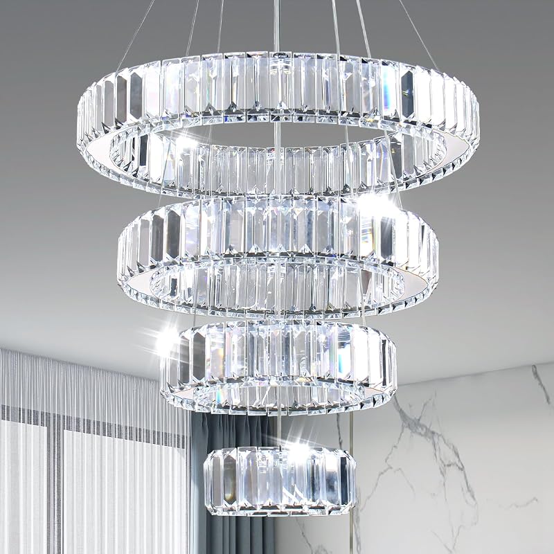 Candelabro LED acero inox 4 anillos ajustables 5.9-17.7"