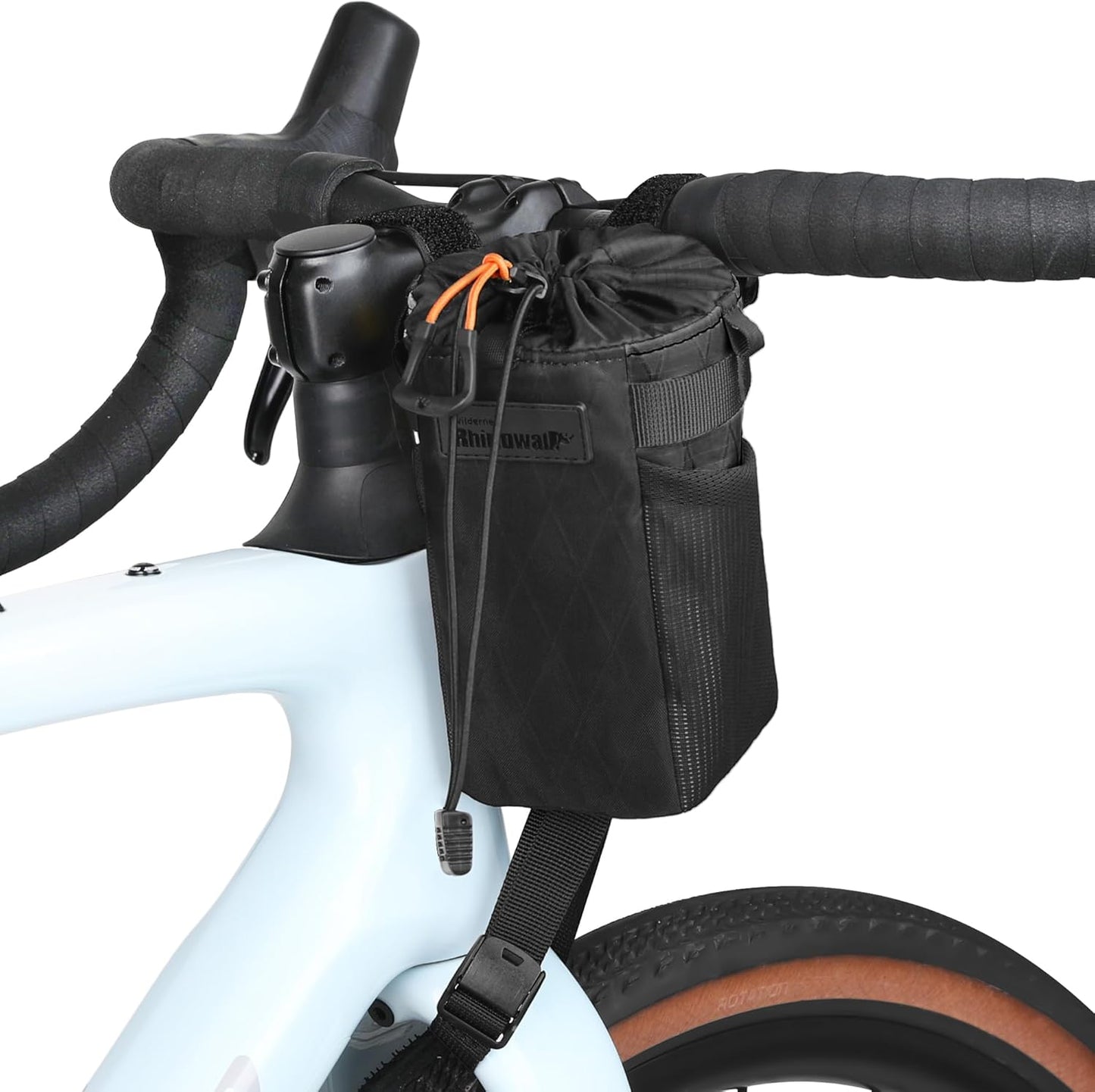 Bolsa manillar bicicleta aislante acceso con una mano negro