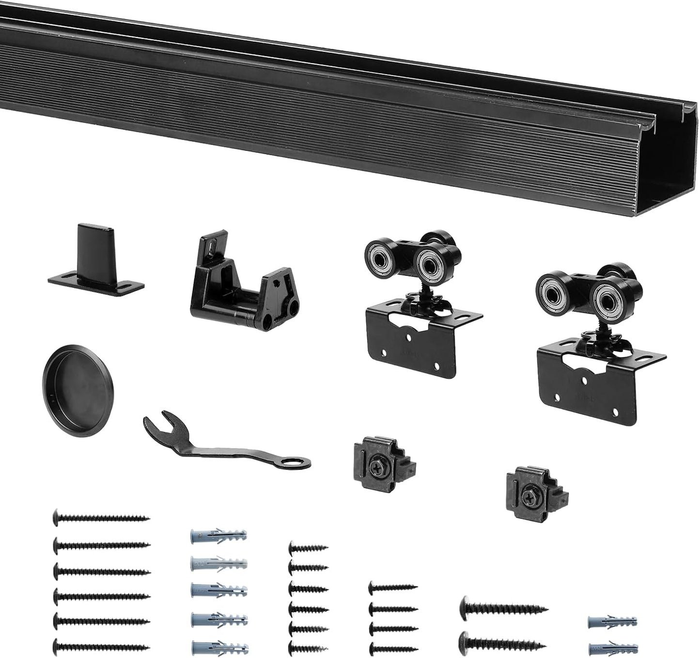 Kit riel puerta bolsillo aluminio 48pulg ancho 24pulg