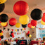 12 Faroles Papel Rojos Amarillos Negros para Fiesta Hogar