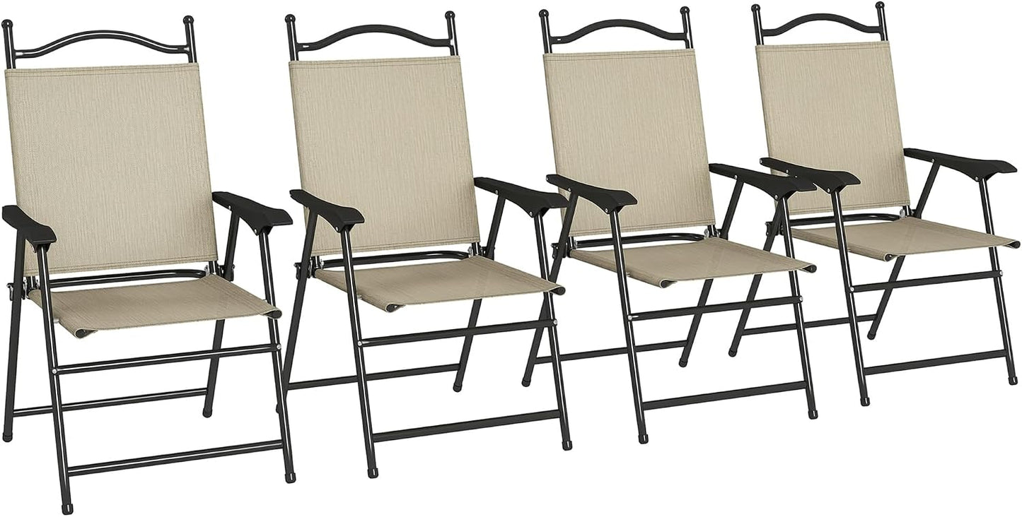 Set 4 sillas plegables deportivas tela malla beige