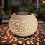 Farol solar de mesa metal blanco para exterior