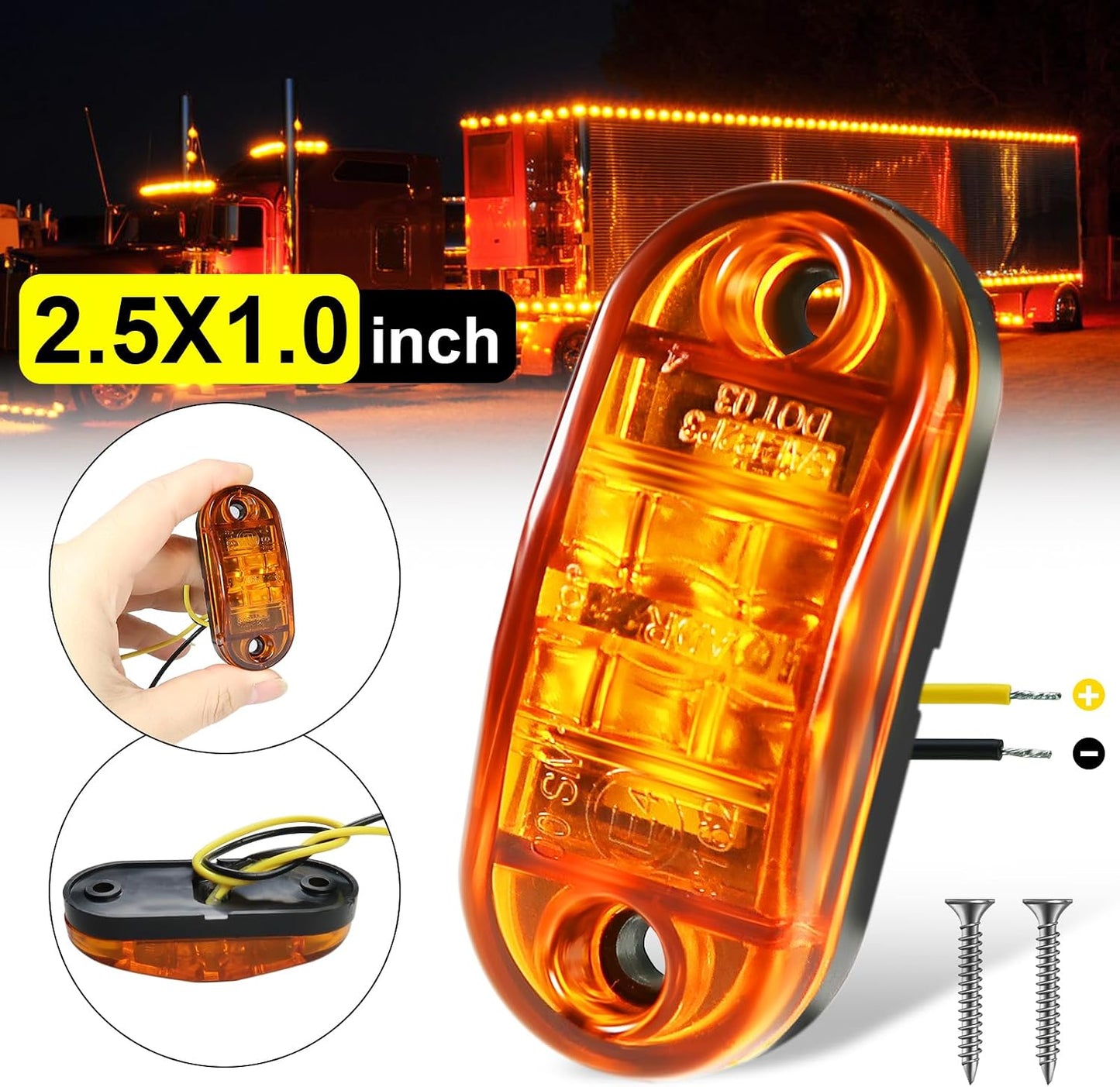 Kit Luces LED remolque 20uds amarillo DC12-24V