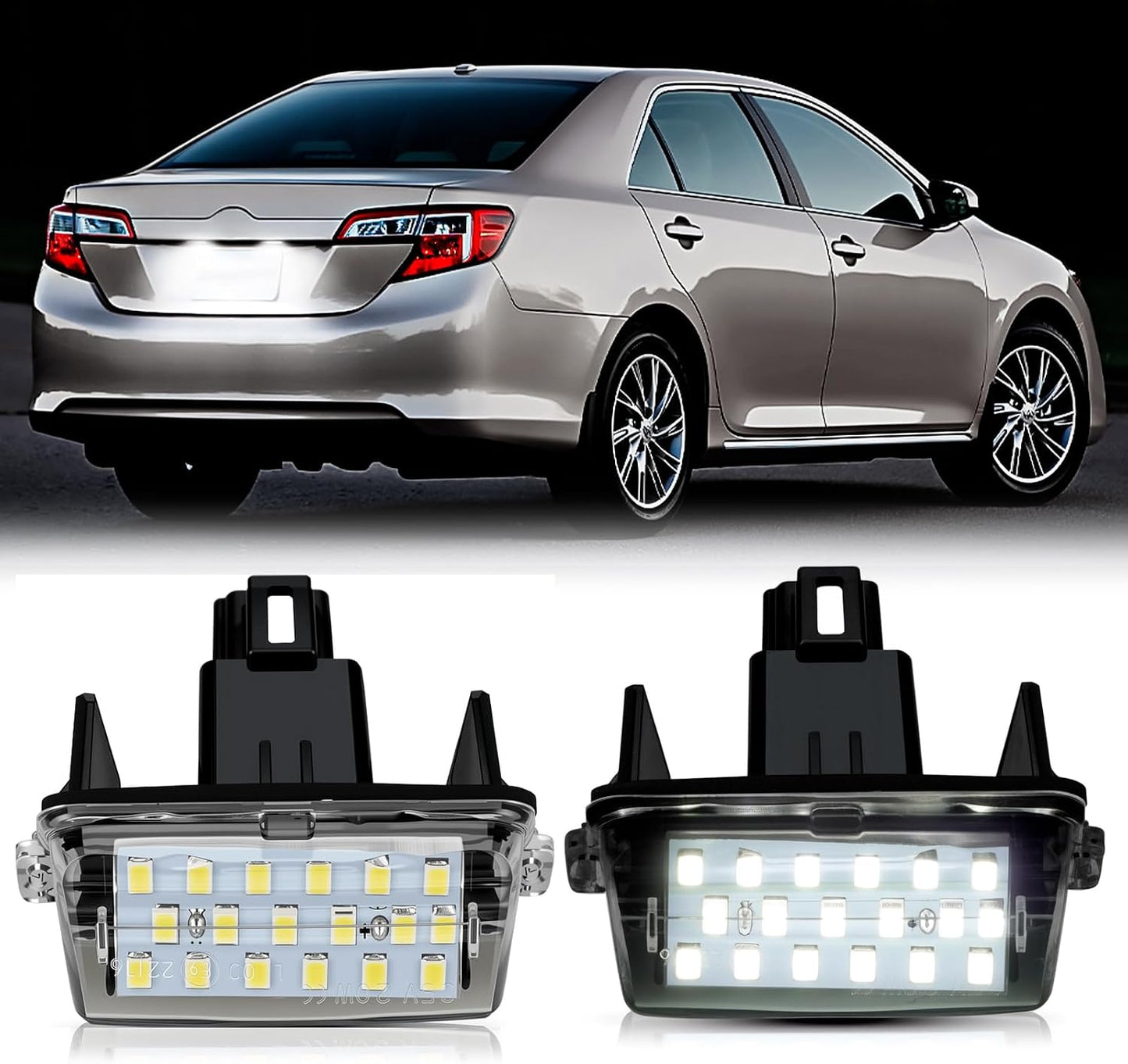 Luz LED placa matrícula Toyota Camry Highlander 18-SMD pack 2