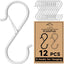 12 Pzas Ganchos S Acero Inox 3.5" para Utensilios