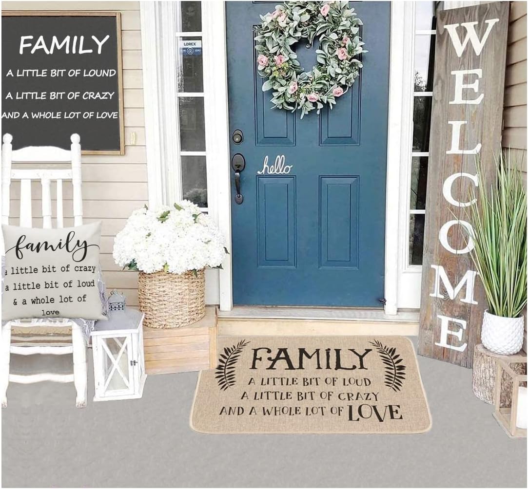 Tapete bienvenida puerta 17x28pulg goma interiores exteriores