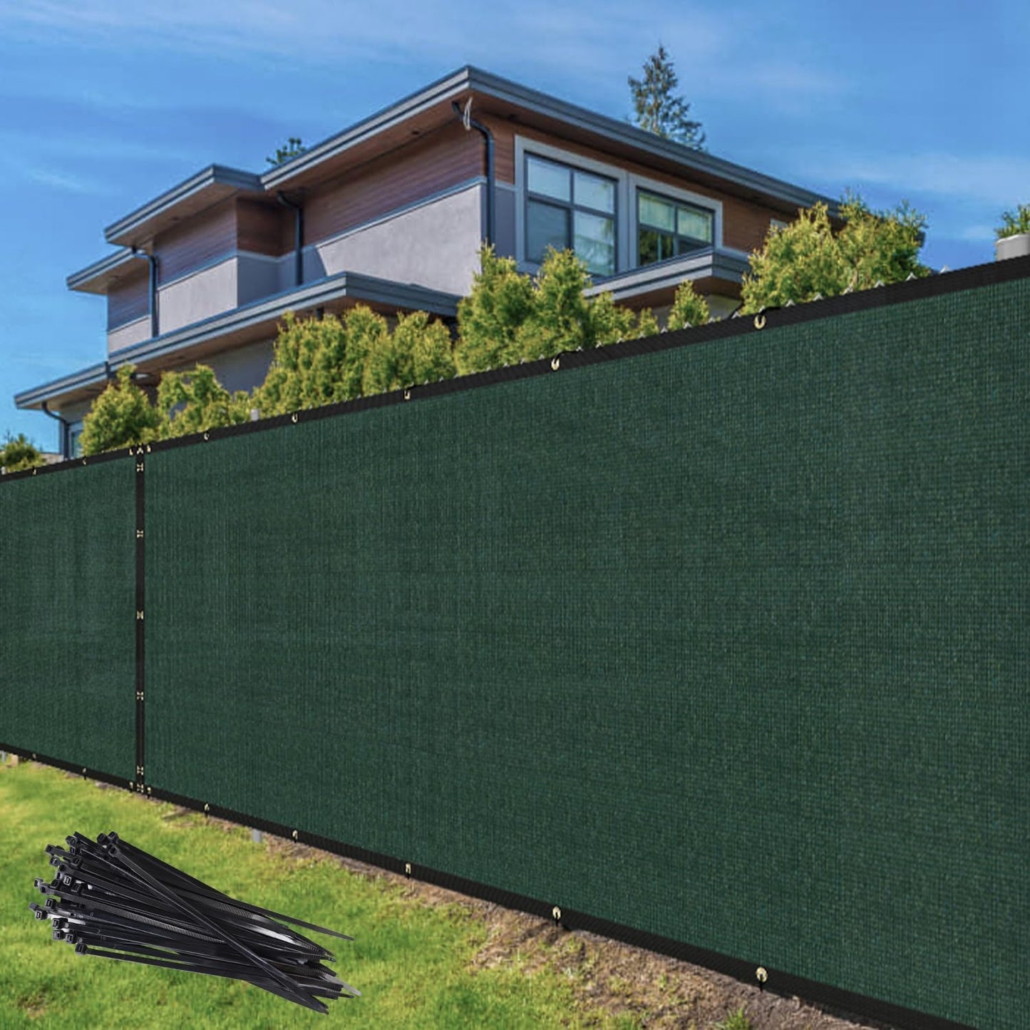 Pantalla privacidad valla verde 5x12ft 88% bloqueo
