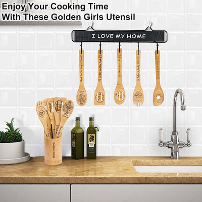Cucharas madera para mujer 5 pzas Golden Girls