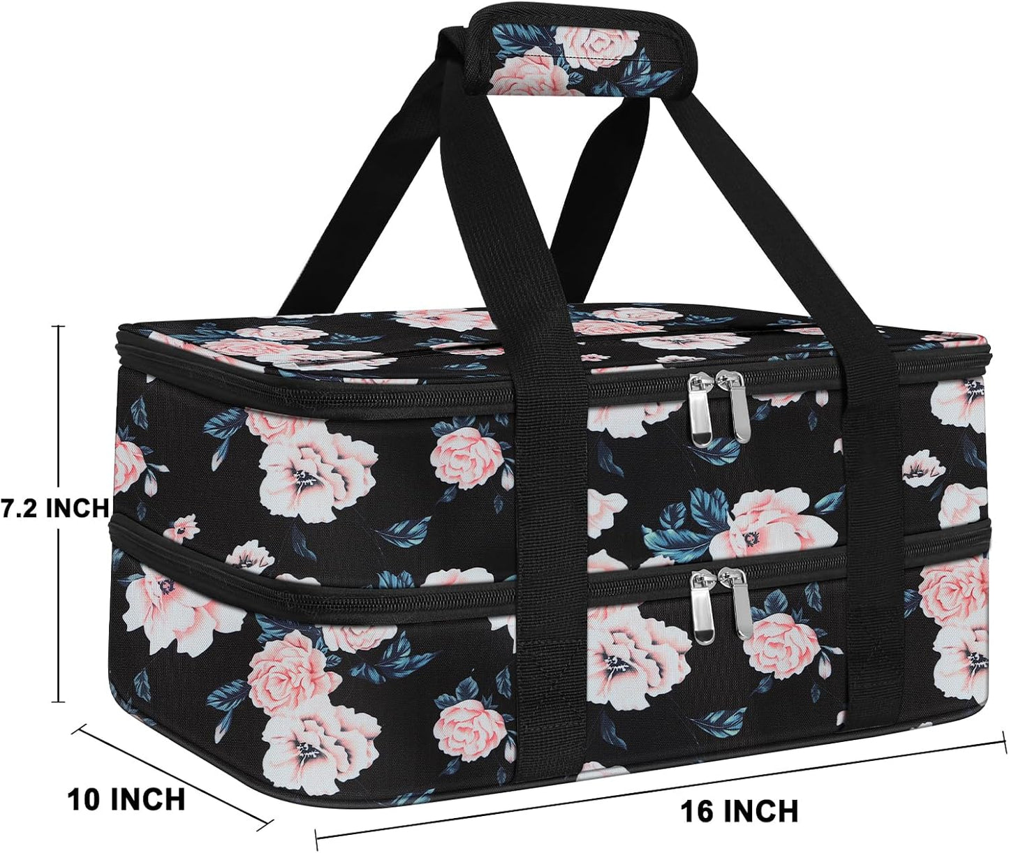 Bolsa transporte cazuela doble aislamiento 9x13" flor