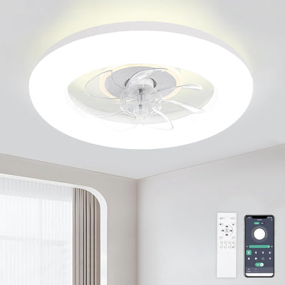 Ventilador techo empotrado 19.7pulg luz LED 6 vel control remoto