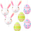 Juego linternas papel Pascua 3 conejitos 10pulg y 4 huevos 12pulg