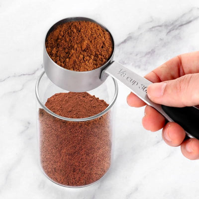 2 Tazas Medidoras 1/8 Taza Cuchara Café Acero Inox 1.0oz