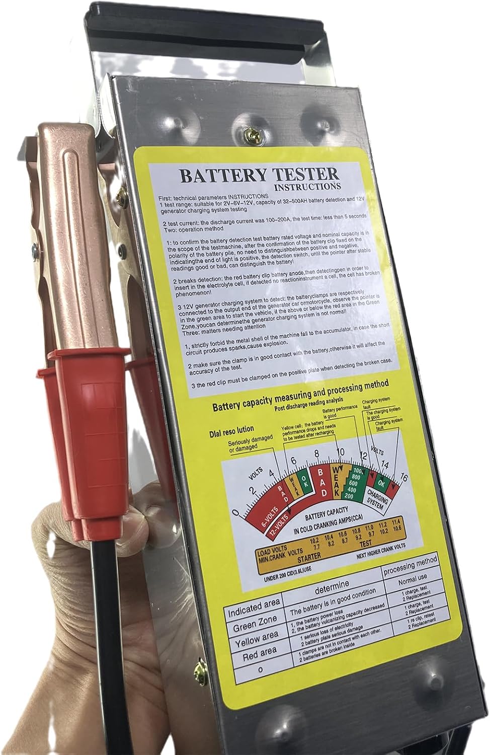 Probador carga batería automotriz 6/12 V