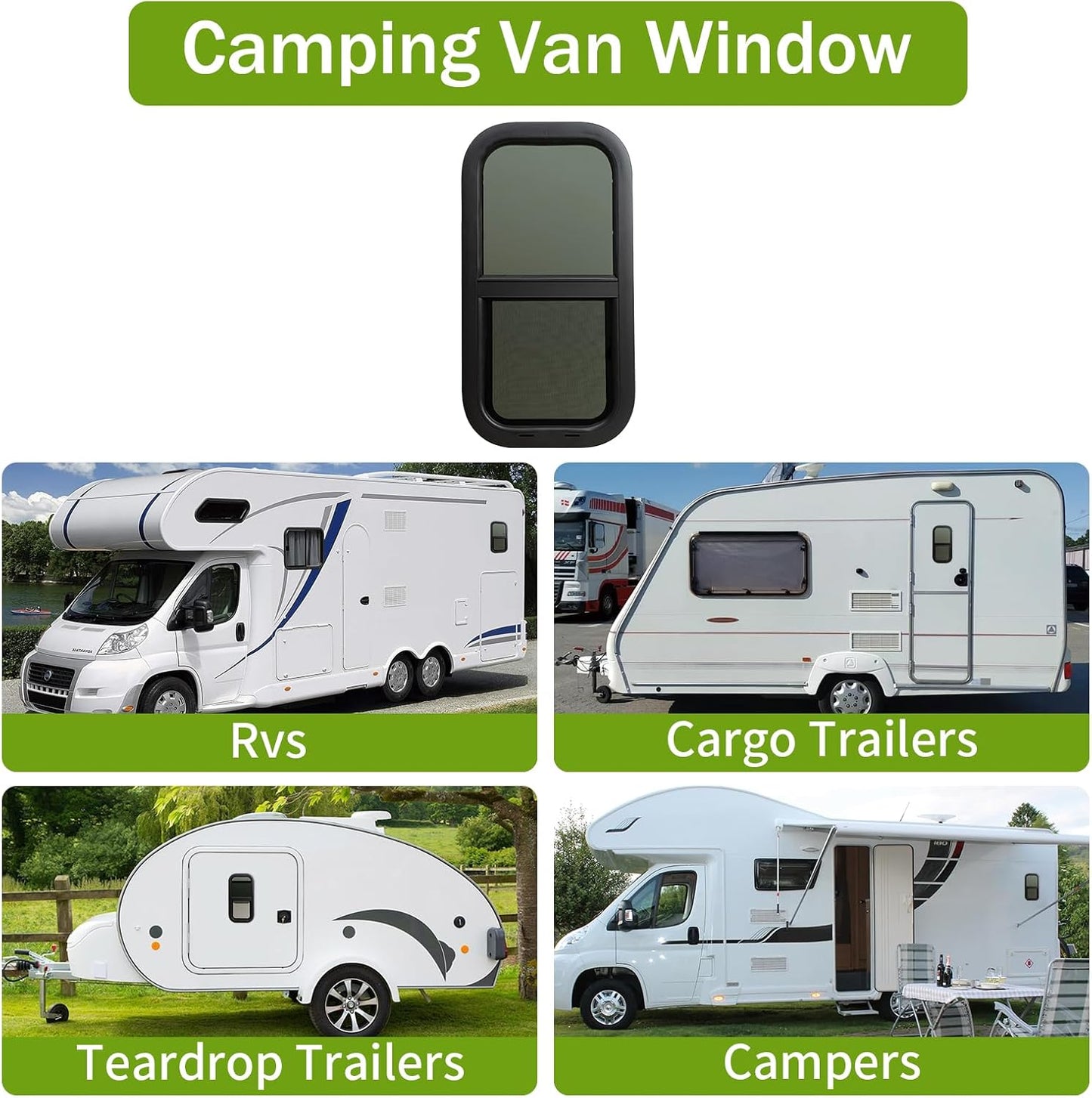 Ventana corrediza tintada RV 12x24pulg certificada DOT