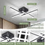 Lámpara techo LED Sputnik negra 24W 6500K luz fría