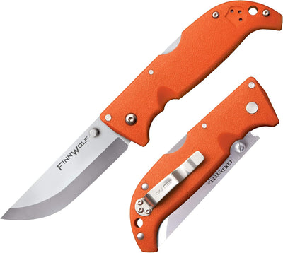 Cuchillo plegable caza AUS8A mango naranja Griv-Ex