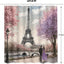 Cortinas baño diseño torre Eiffel 72x72pulg con ganchos