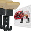 2 Soportes Pared Casco con Ganchos Madera y Acero