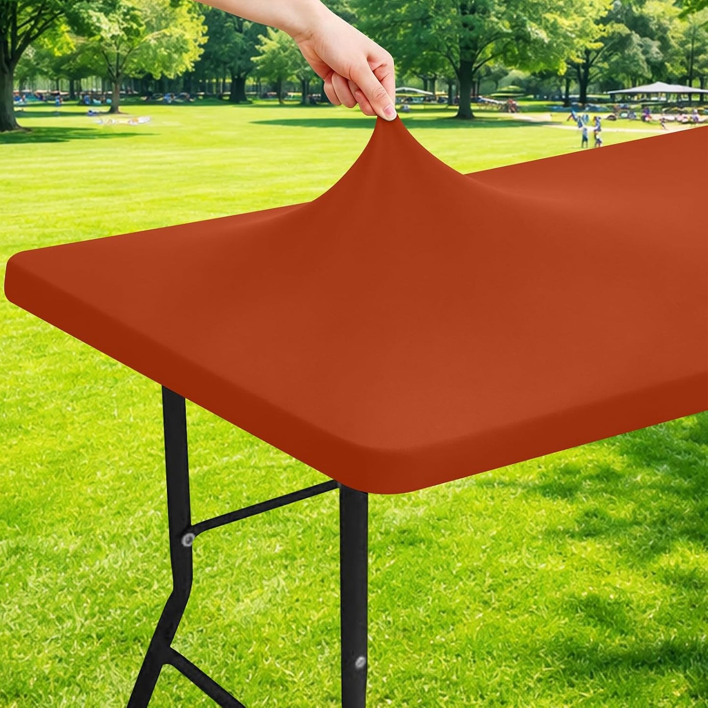 Mantel rectangular elastano 5ft ajustable para picnic y eventos