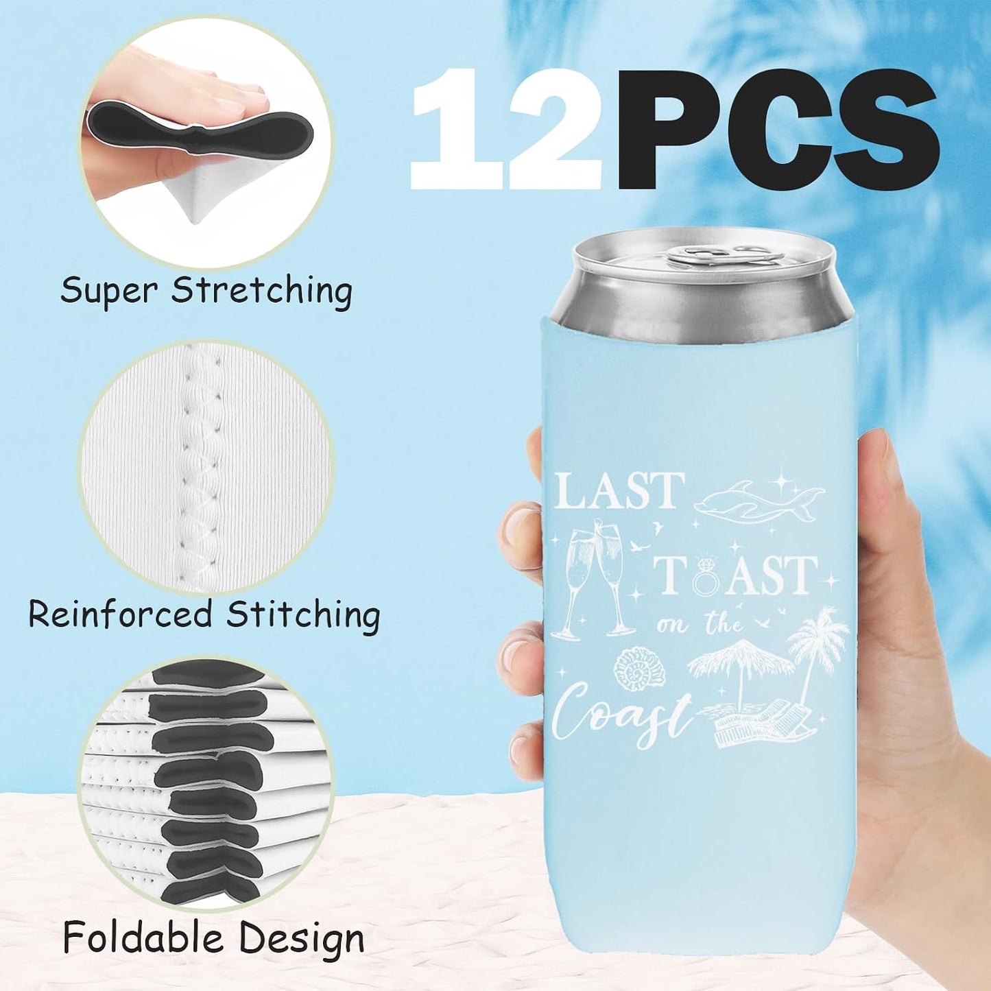 12 Pzas Fundas Latas Aisladas para Despedida de Soltera