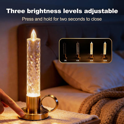 Velas LED recargables con pilas paquete 2 lámpara mesa inalámbrica