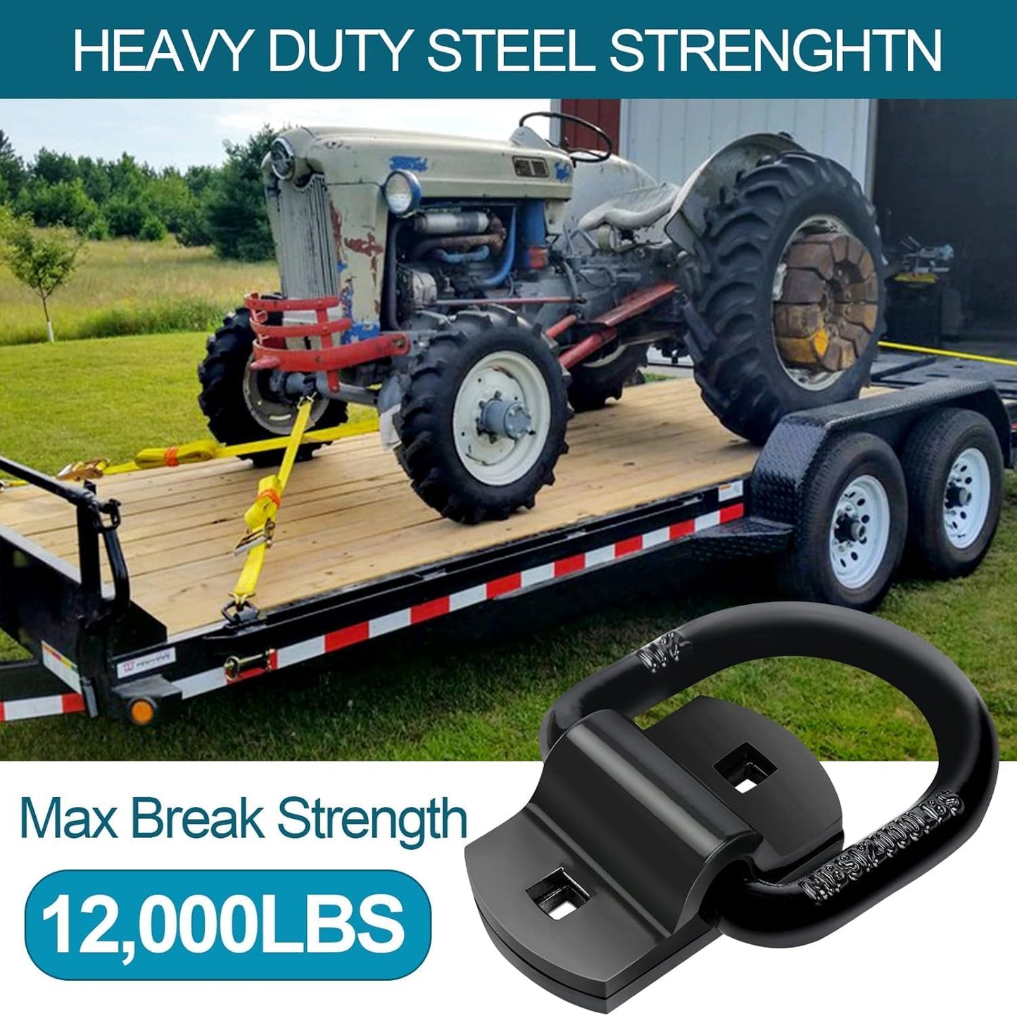Anclajes D 1/2" acero resistente 12000lb para remolque