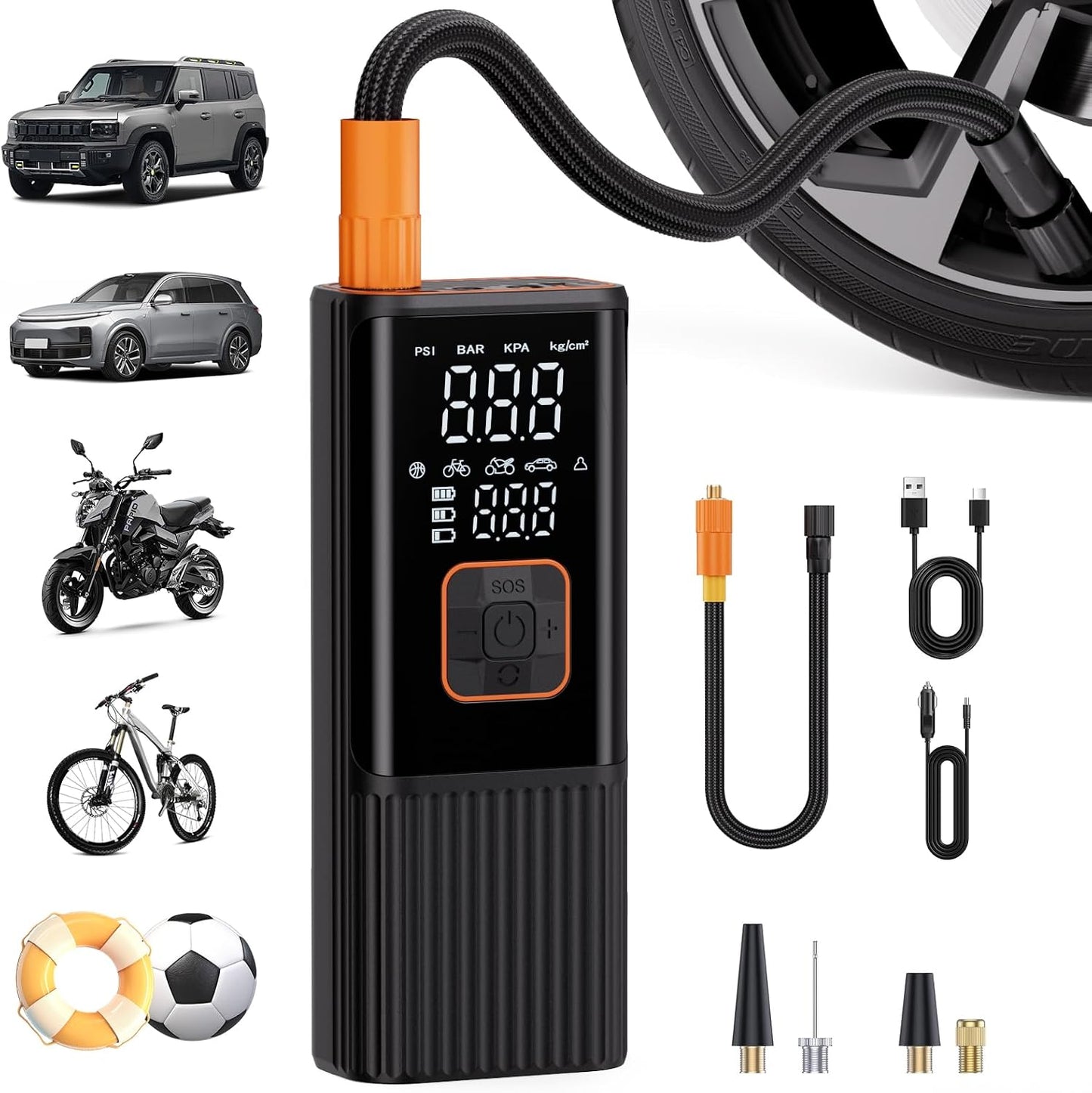 Compresor aire portátil 180 psi inflador neumáticos