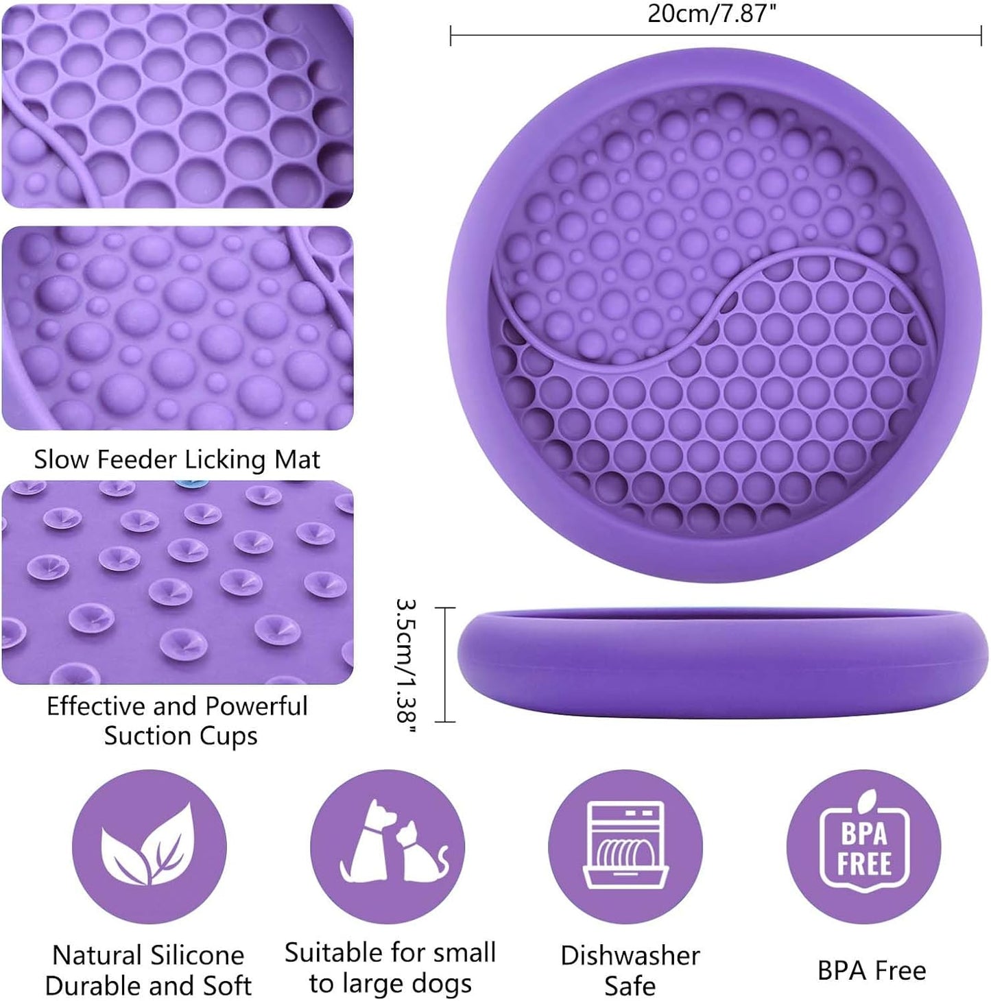 Cuenco perro antideslizante silicona sin BPA morado grande