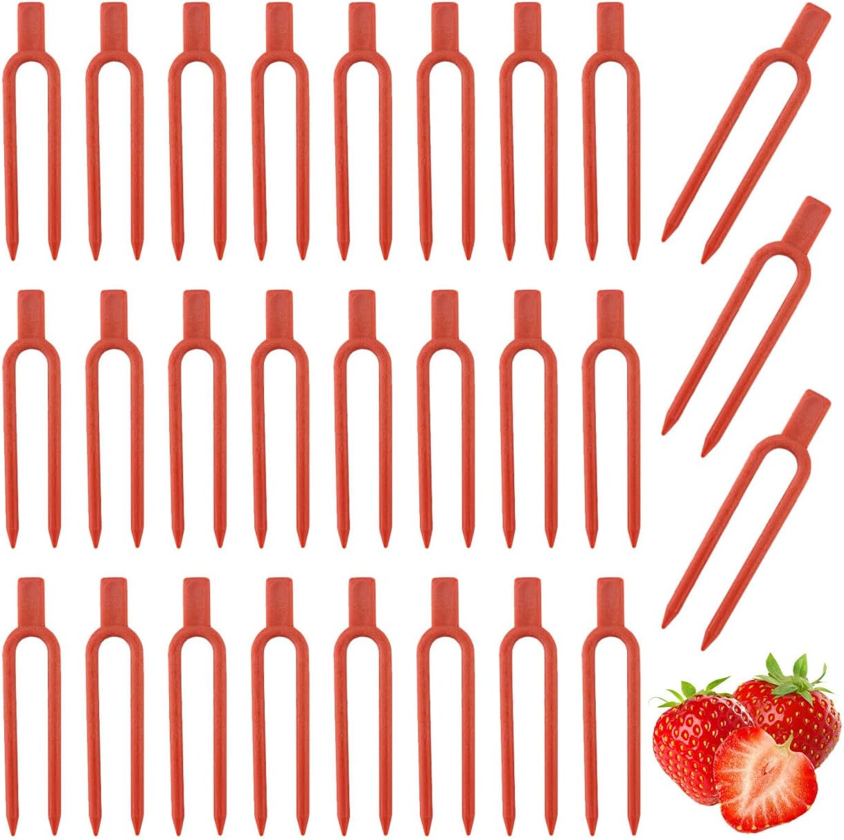 200 Pzas Soporte Fresa Plástico para Agricultura Rojo