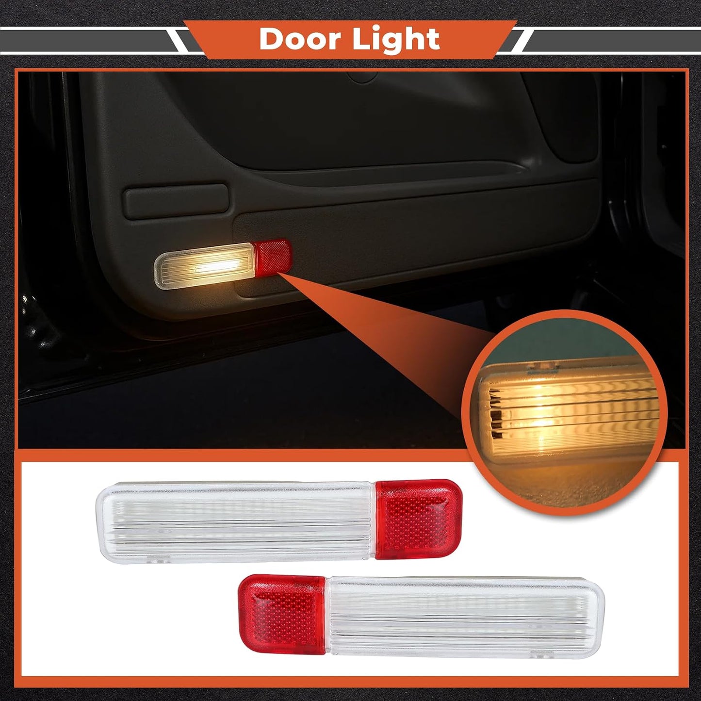 2 Pzas Puerta Reflector Luz Panel Silverado Front