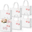 6 Pzas Bolsas Lona Personalizadas con Pompones Blanco
