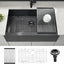 Fregadero cocina acero inox 33x20pulg negro delantal plano