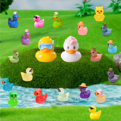 110 Pzas patos resina multicolor mini jardín hadas decoración