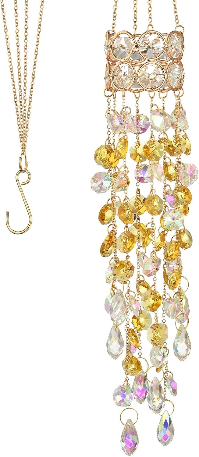 Atrapasoles cristal dorado para ventana interiores