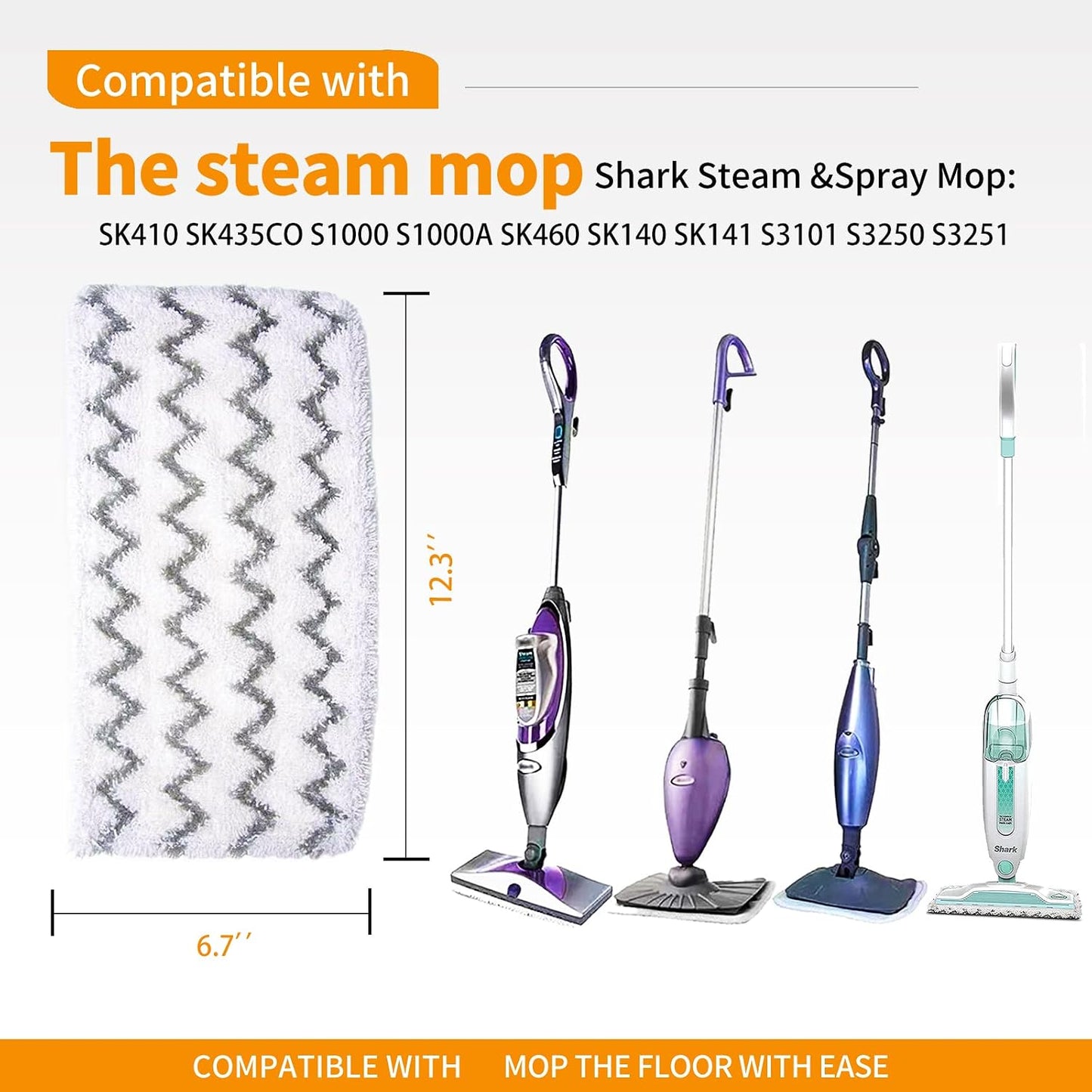4 Pzas Almohadillas Microfibra para Mopa Vapor Shark S1000