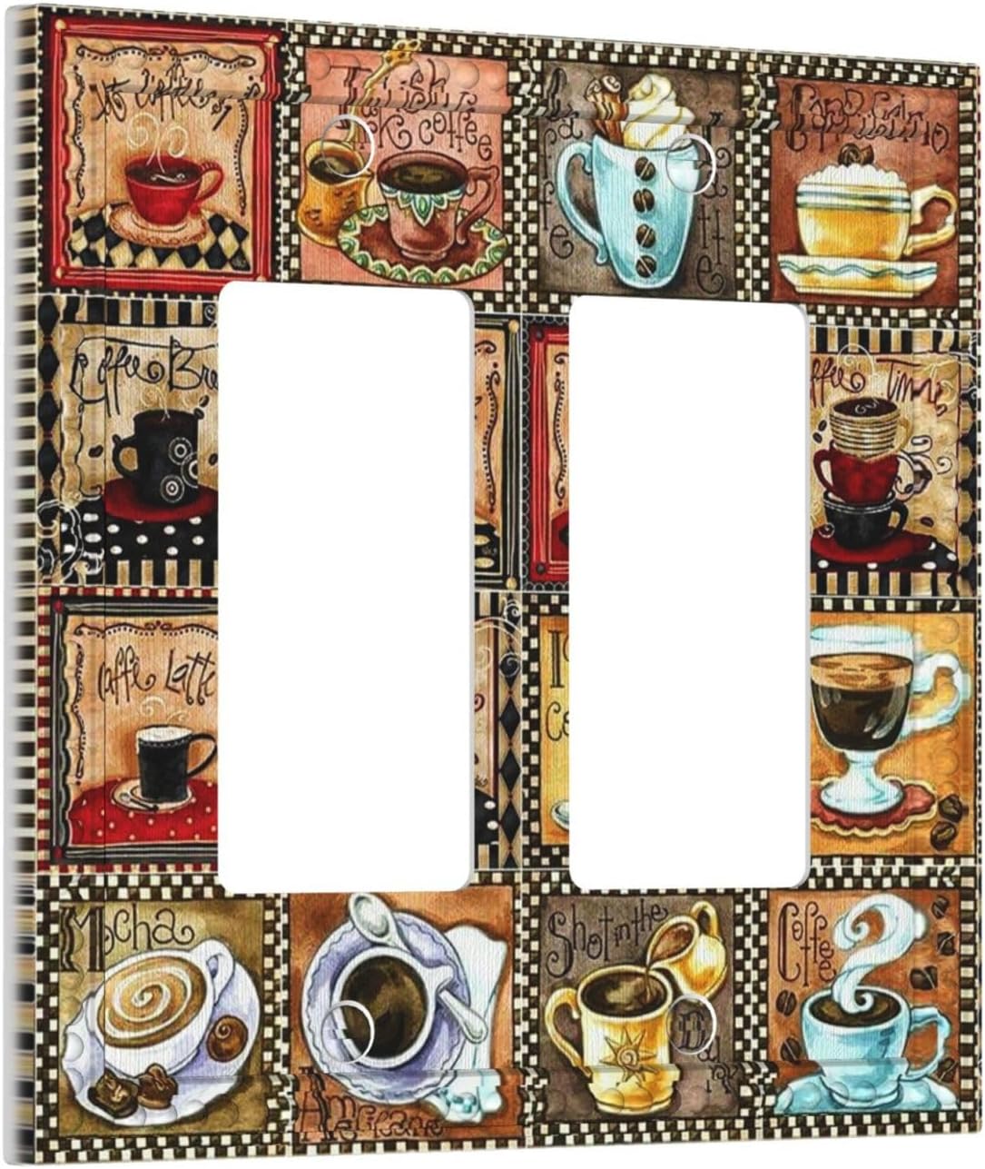 Cubierta interruptor decorativa para amantes del café 2 gang