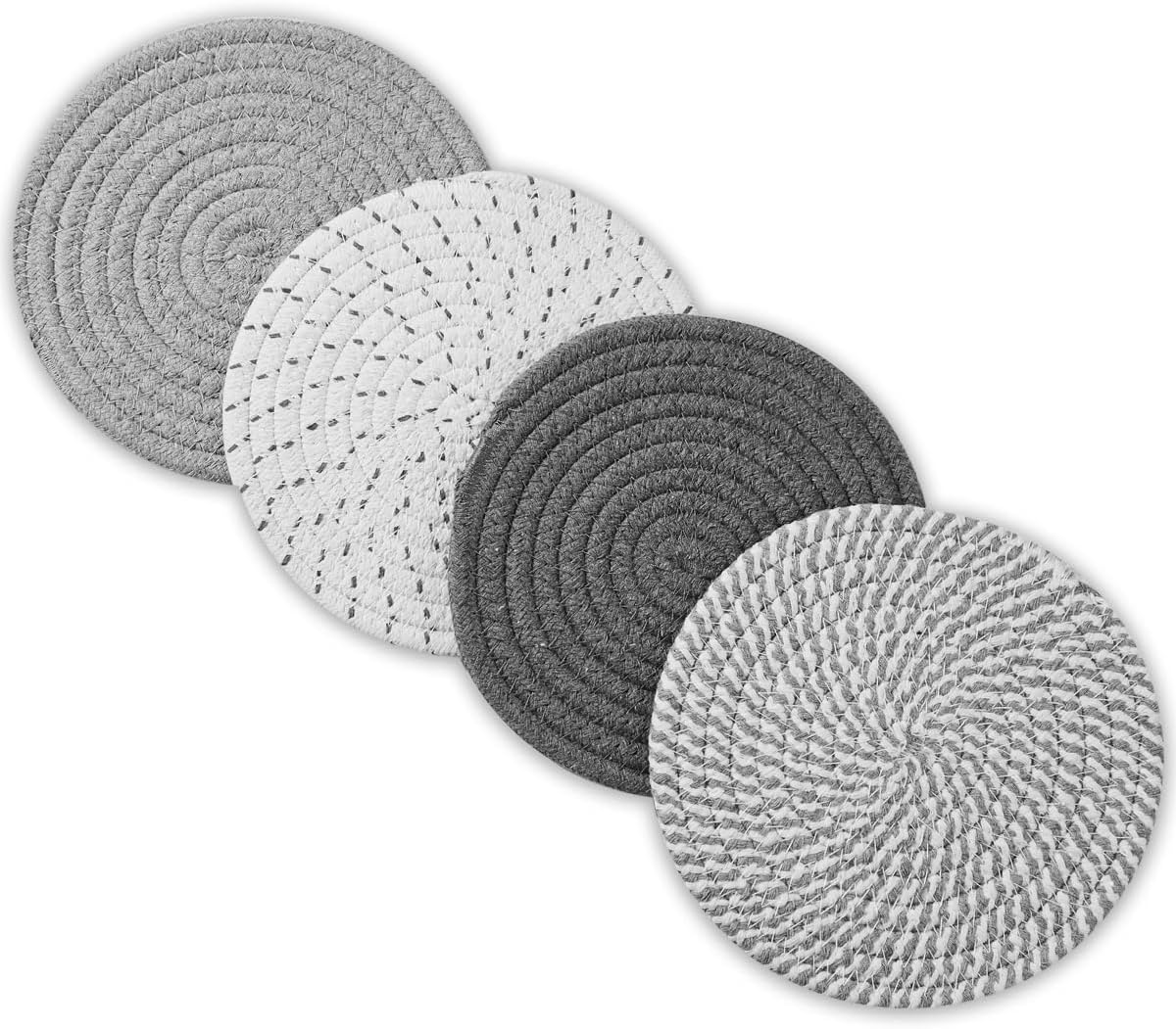 Soportes para ollas color gris y blanco antideslizantes 7.3pulg