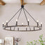 Candelabro rueda carro 12 luces 38pulg madera sintética